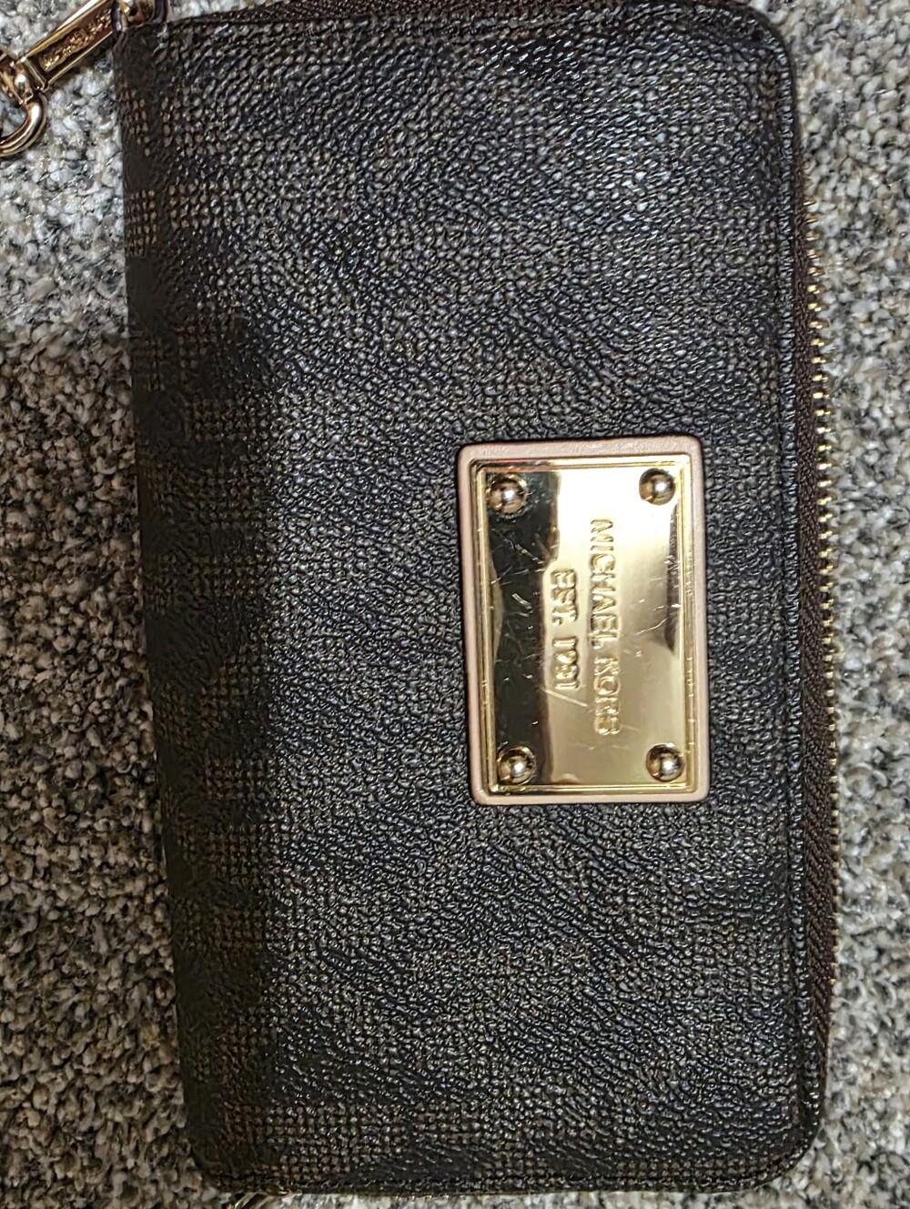 Michael Kors Brown Signature Wristlet